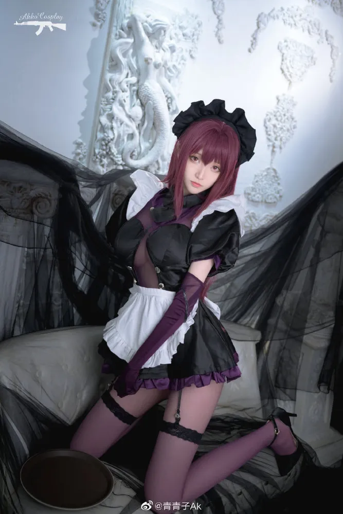 【COS正片】FGO斯卡哈cos 师匠同人女仆 cn青青子Ak - 机器猫次元