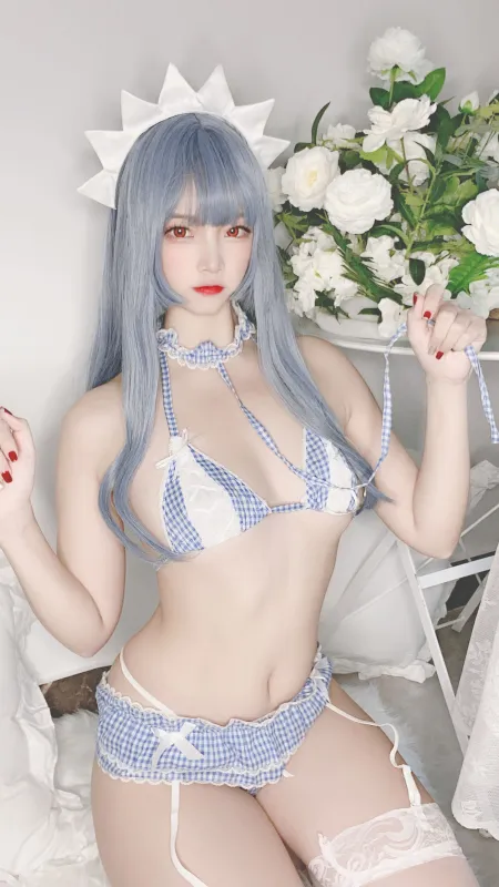 二佐Nisa – 蓝格比基尼女仆 [40P] - 机器猫次元
