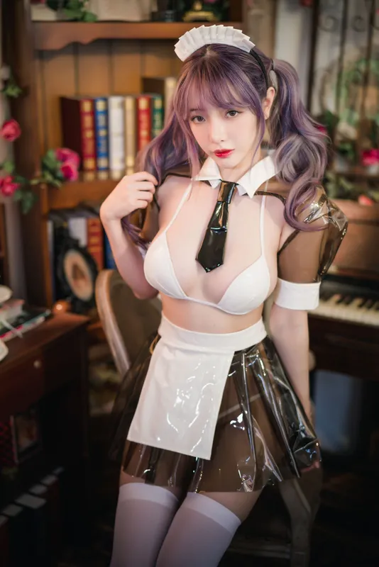 雯妹不讲道理 – 透明皮衣女仆 [18P] - 机器猫次元