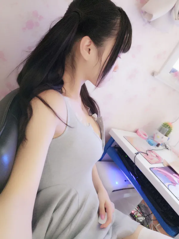 双马尾少女赛高酱 – 露脸灰色裙子 [23P] - 机器猫次元