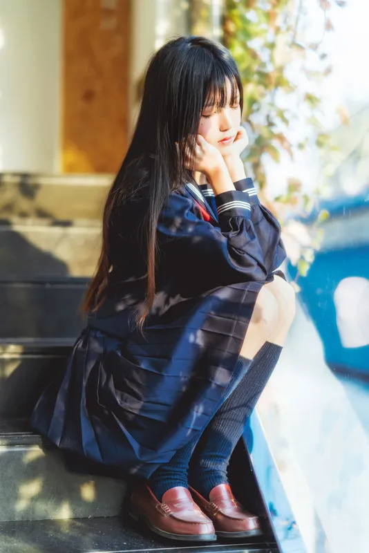 桜桃喵《(小少女)黑色水手服》 [50P] - 机器猫次元