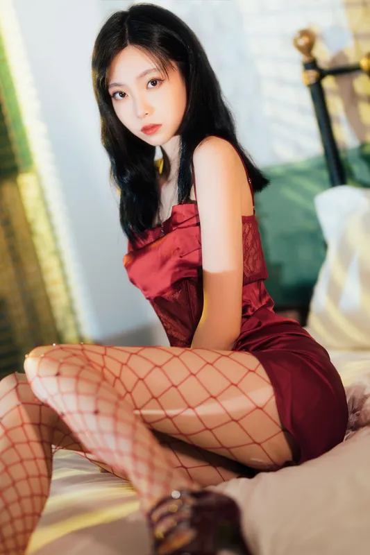 许岚 – 网袜红裙 [39P] - 机器猫次元
