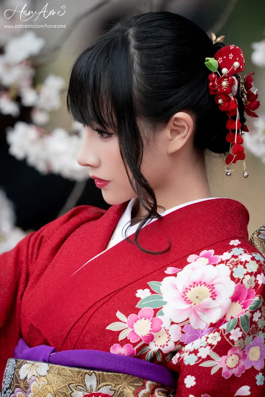 雨波_HaneAme – 赤紅和服 [38P] - 机器猫次元