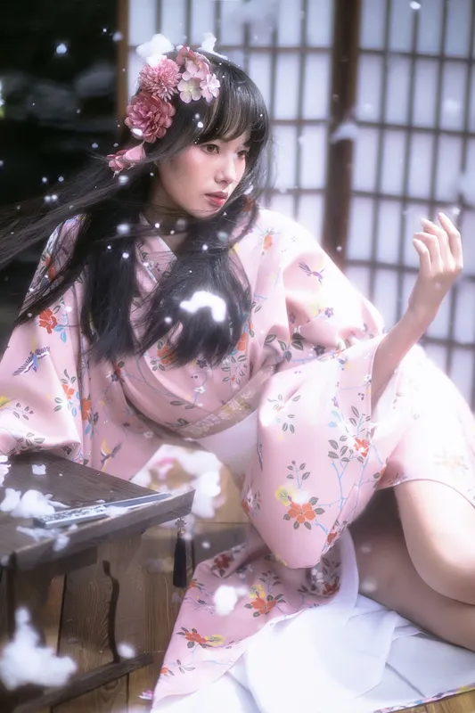 欣欣 – 《夜樱和服少女》[14P] - 机器猫次元