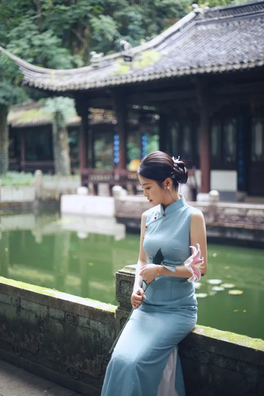 小蓝 – 《越王台旗袍新中式》[31P] - 机器猫次元