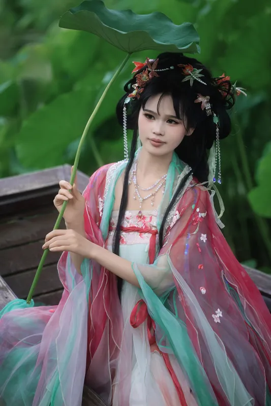 婳婳 – 《夏日荷花》[17P] - 机器猫次元