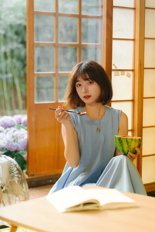 麻薯旎子 – 《尝一口西瓜味的夏天～》[60P] - 机器猫次元