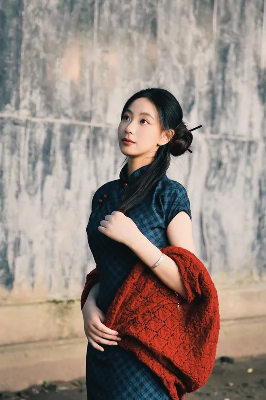 小u - 《蓝色江南旗袍》[19P]