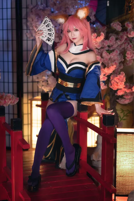 [Cosplay写真] 动漫博主铁板烧鬼舞w - 玉藻前 原皮 [32P] - 机器猫次元