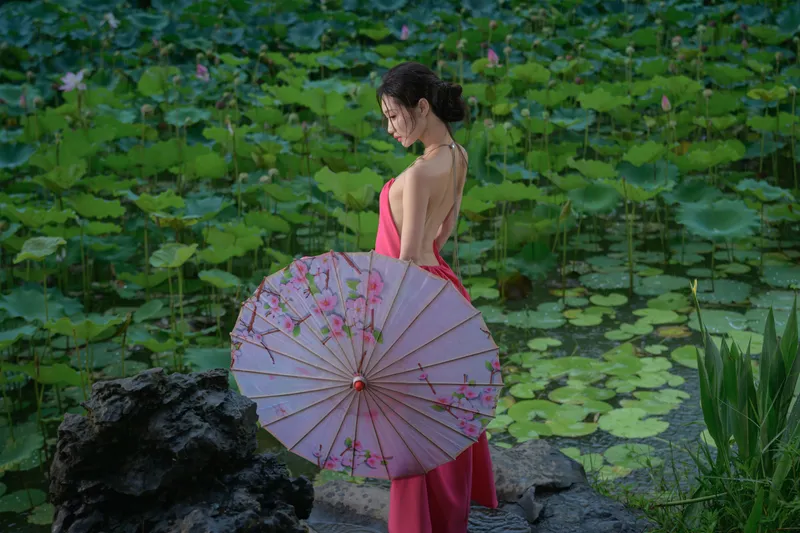 瑾瑾吖 – 《雨荷》[17P]
