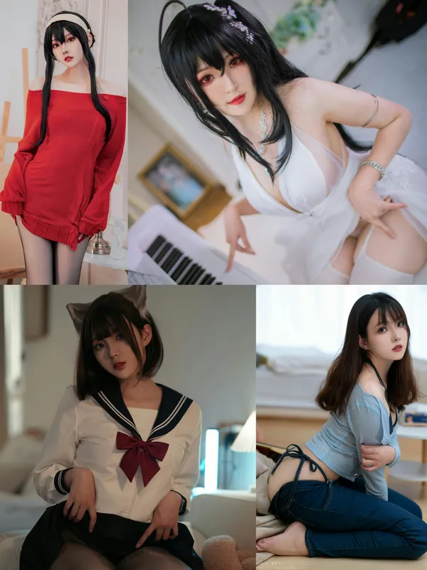 萌系小姐姐蜜汁猫裘 黑白女仆 [25P] - 机器猫次元