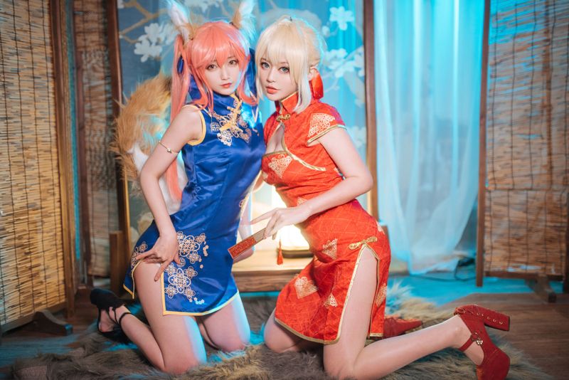 铁板烧鬼舞w 玉藻前旗袍 [12P] - 机器猫次元
