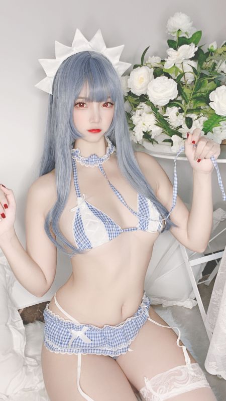 二佐Nisa – 蓝格比基尼女仆 [40P] - 机器猫次元