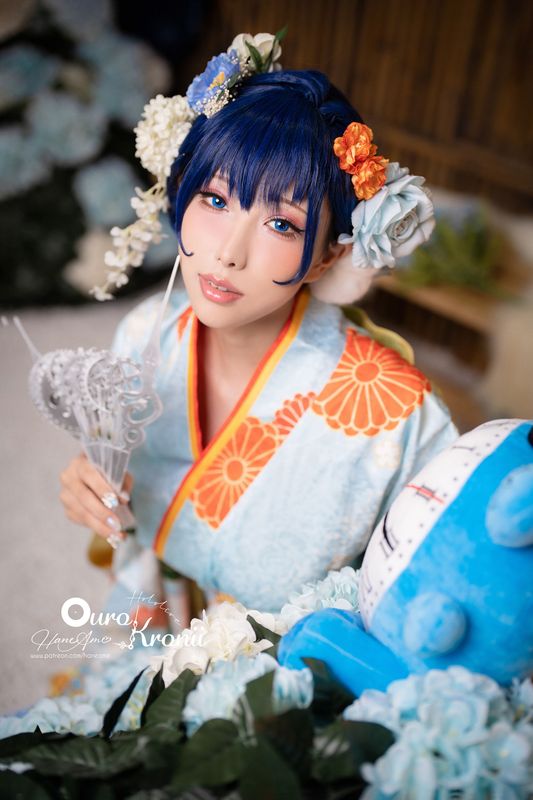 Hane Ame 雨波 – Hololive Kronii 時間 Kimono [26P] - 机器猫次元