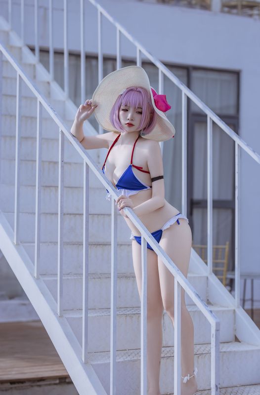 二佐Nisa – 碧蓝 塔尔图泳装 [23P] - 机器猫次元