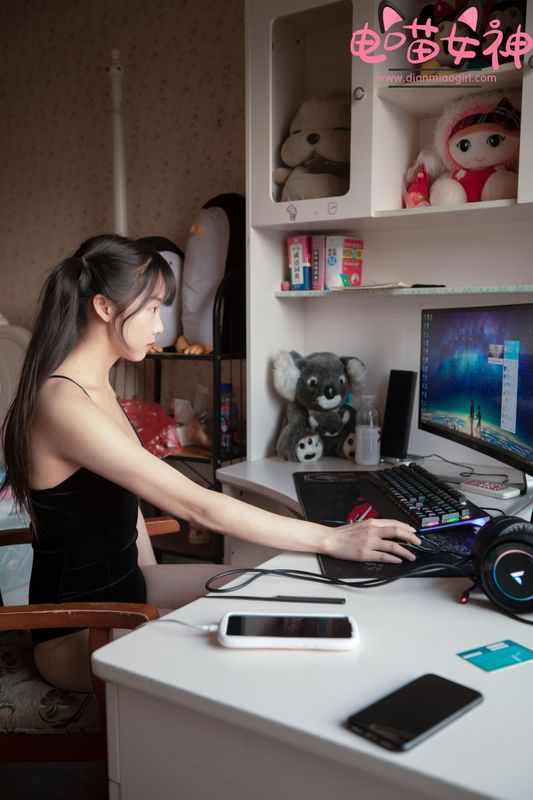 电喵女神 – 灵唯 黑纱王者 [52P] - 机器猫次元
