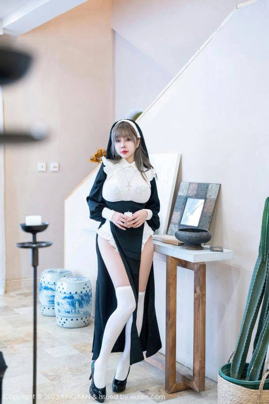 星颜社 Vol.187 王雨纯 性感黑色修女性感写真 [76P] - 机器猫次元
