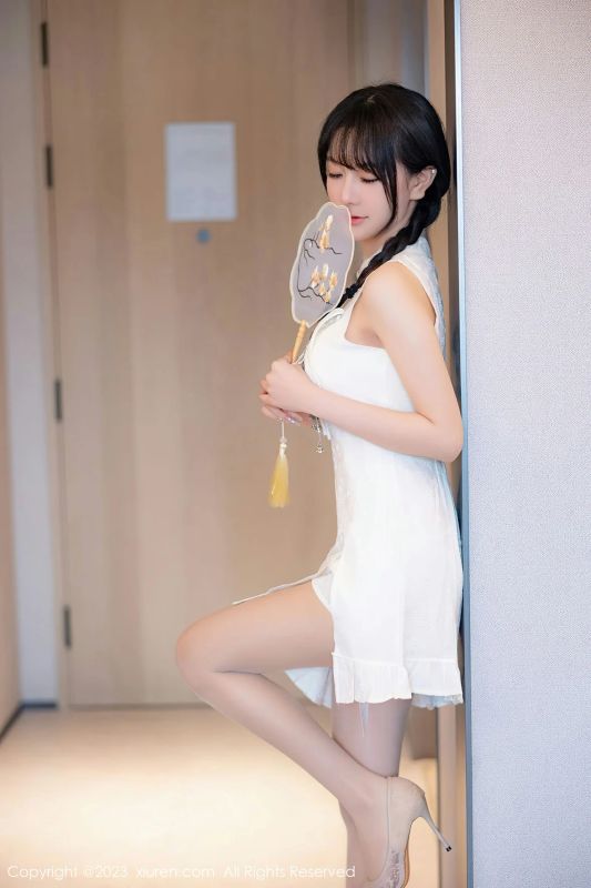 XiuRen 秀人 No.6813 幼幼 白色旗袍性感写真 [81P] - 机器猫次元