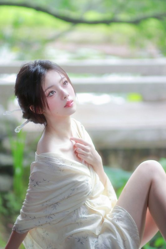 鹿离 – 《清冷感新中式～初夏的绿意》[14P] - 机器猫次元
