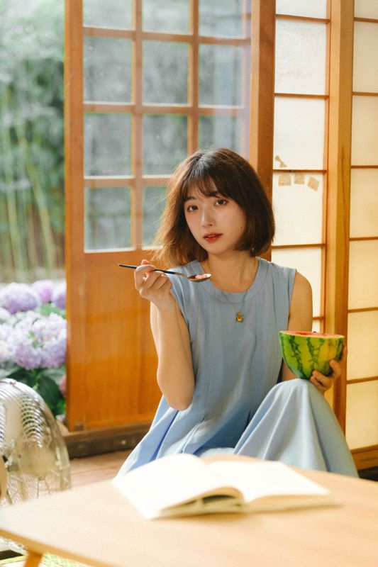 麻薯旎子 – 《尝一口西瓜味的夏天～》[60P] - 机器猫次元